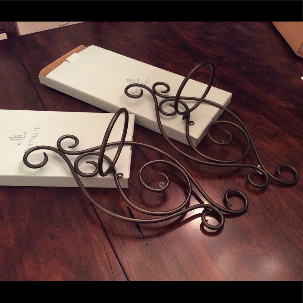 TWO PartyLite Slim Hurricane Sconces NEW IN BOXES